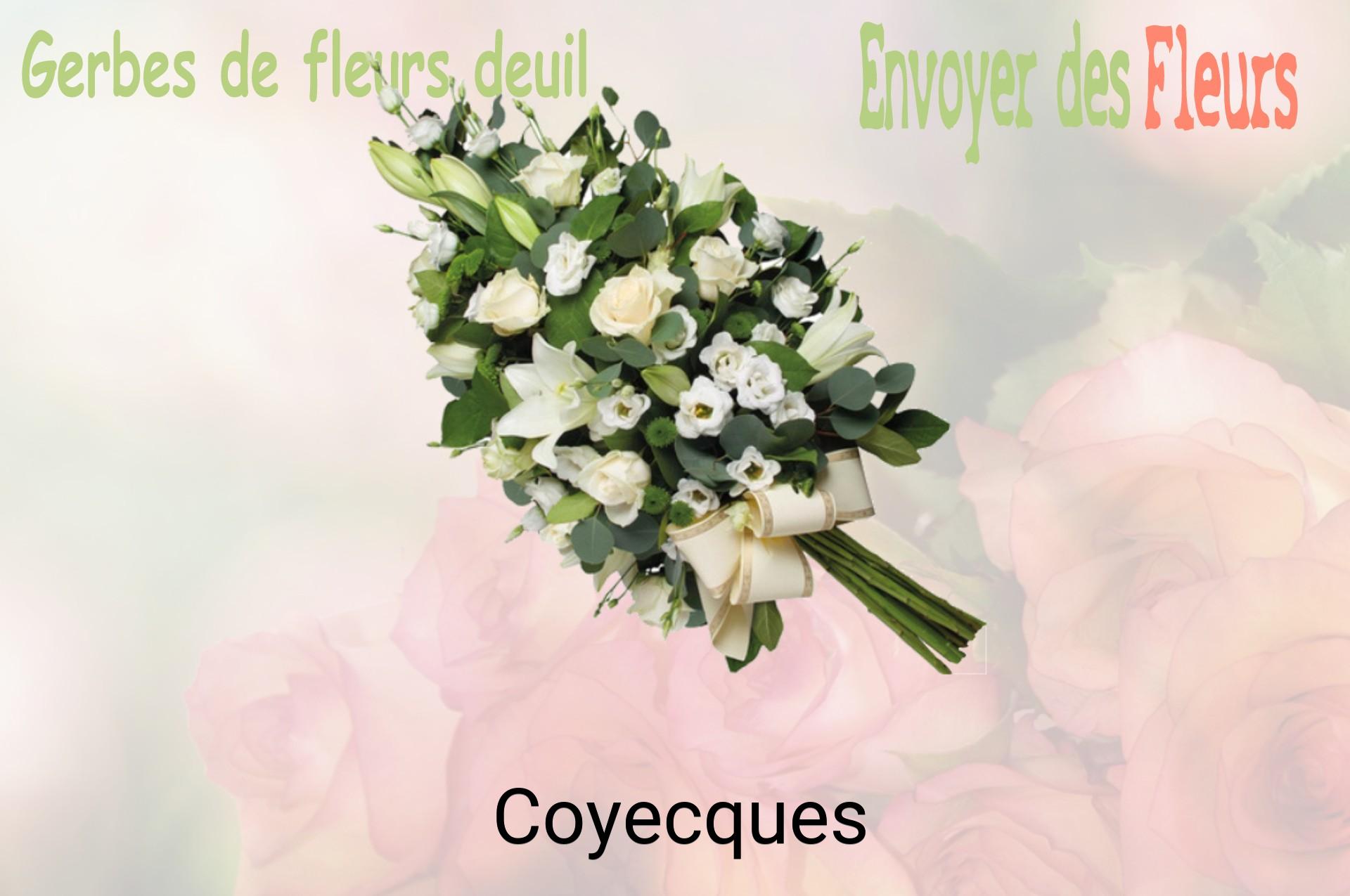 Gerbe de fleurs de deuil livrée à Coyecques